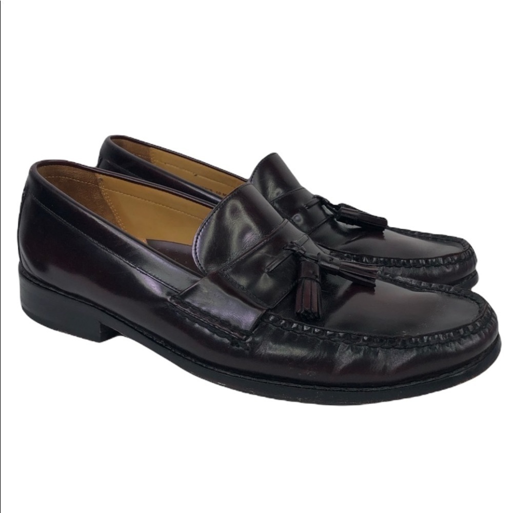 Cole Haan Leather Tassel Loafer Burgundy Shoes